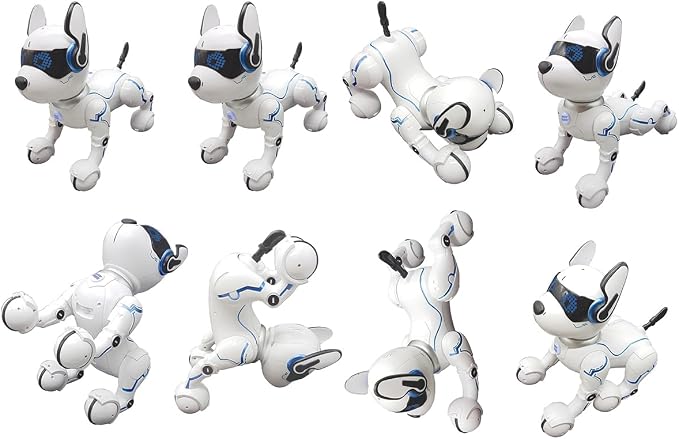 LEXiBOOK Power Puppy - My Smart Dog Robot to Train - Programmable Robot with Remote Control, Training and Gesture Control Function, Dance, Music, Light Effects, Toy for Children - DOG01