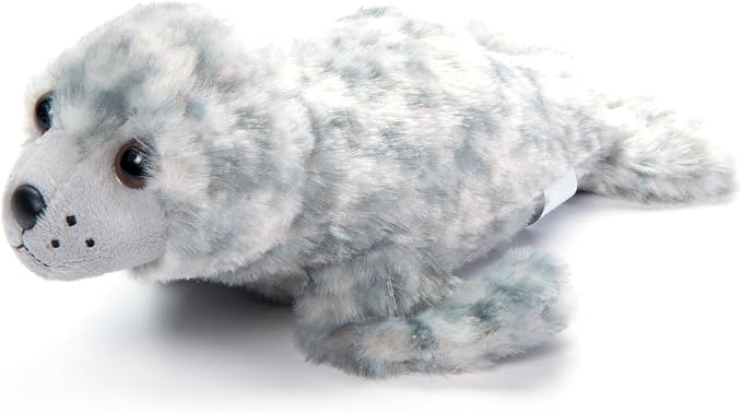The Petting Zoo Harbor Seal Grey Stuffed Animal Plushie, Gifts for Kids, Scoopz Sealife Animals, Seal Plush Toy, 10 inches