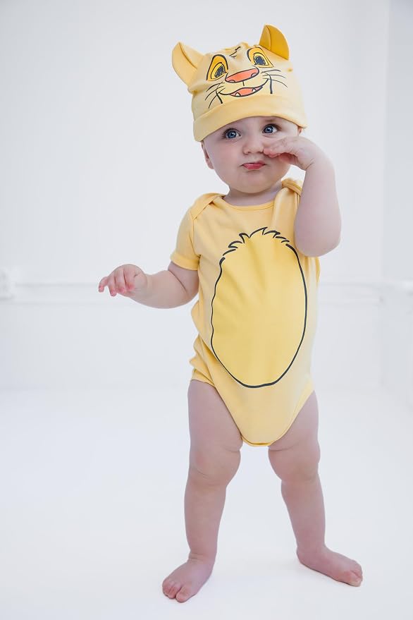 Disney Cosplay Baby Bodysuit and Hat Set Newborn to Infant Sizes (Newborn - 24 Months)