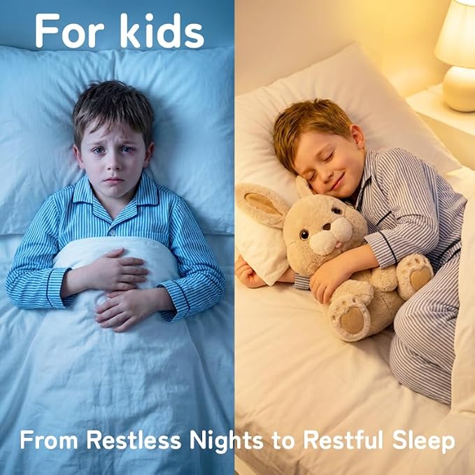 Niuniu Daddy 14" | 3.5 Pound Weighted Bunny Stuffed Animal for Kids & Adults, Rabbit Large Plush Toy with Soft Fur, Weighted Plushies Pillow for Sensory Calm, Huggable Gift for Everyday Comfort