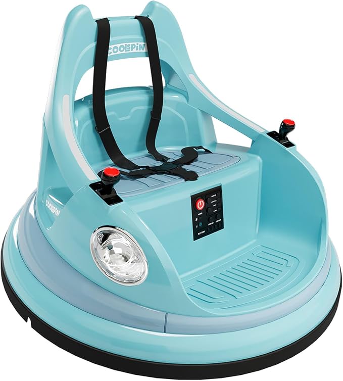 Bumper Car for Kids, 12V Ride on Bumper Car for Toddler with Remote Control, 2-Speed, 2 Driving Modes, 360°Spin, Anti-Collision Padding, Lights, Music, Electric Bumping Car for Children 1.5-6, Blue