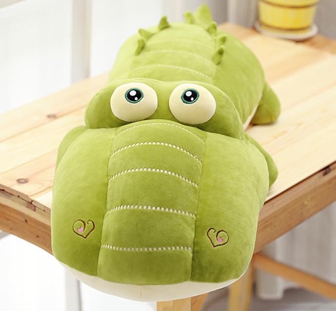 Crocodile Plush Toy Stuffed Animal 26 Inch Green Large Giant Alligator Animal Stuffed Plushies Super Soft Cute Cuddly Pillow Cushion Stuff Dolls Xmas Gift for Children Kid Boys Girls, 26Inches