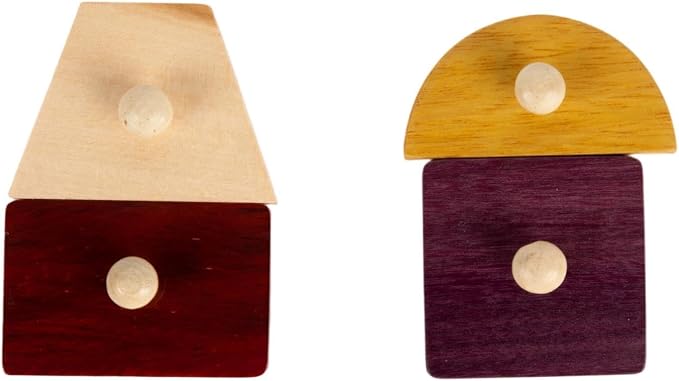 Montessori Toys for Toddlers 18M+, Wooden Shape Peg Puzzles for Kids 2 3 Years Old, Baby Puzzle Board with Knob & Classic Color, Preschool Educational Learning Toy‒Shape Sorter (12 Geometric Shapes)