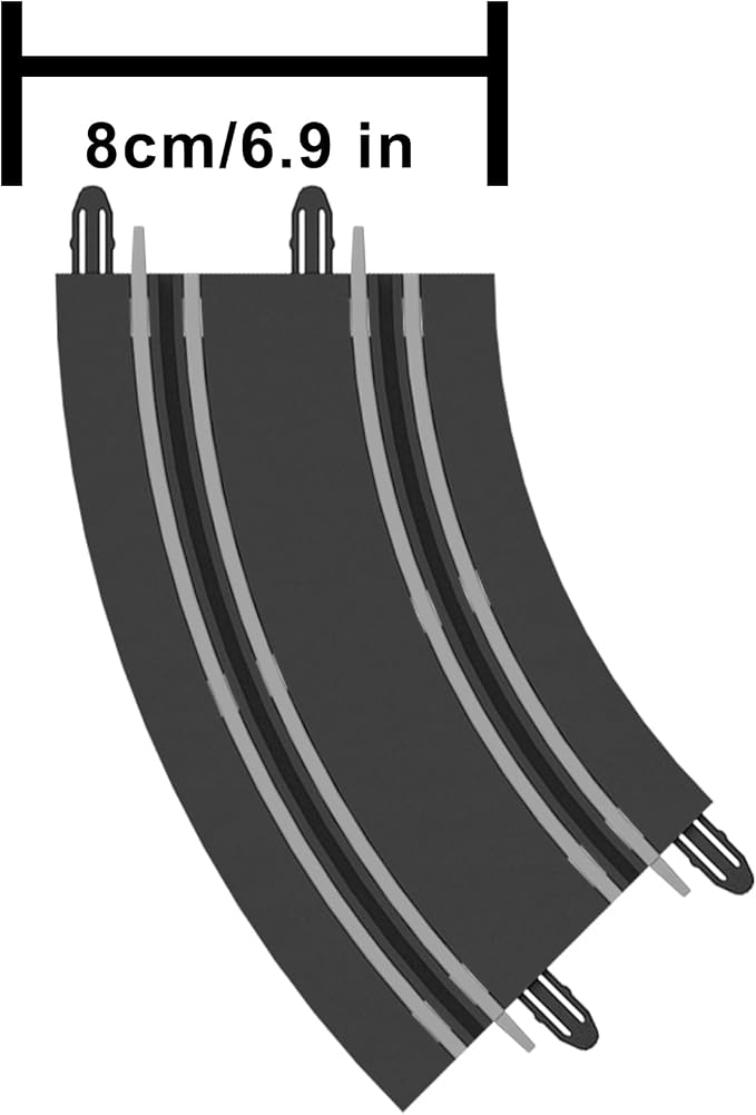 AGM MASTECH Extension Set #2-8 Piece Curved Track Expansion Accessory Pack - for Use with 1: 64 Scale AGM MASETCH 1:64 Slot Car Racetrack Systems, MR-P02