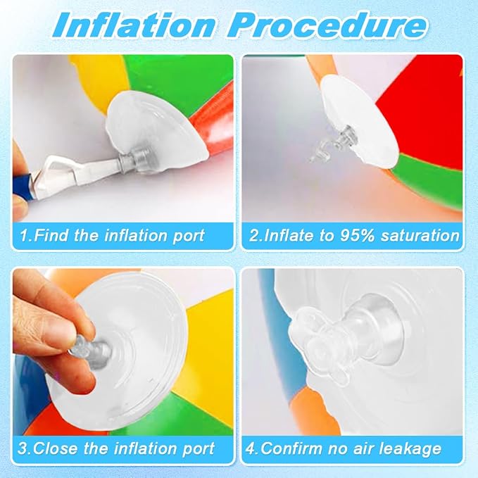 Beach Ball 12 Pack - 12'' Inflatable Beach Balls for Kids Bulk, Swimming Pool Toys Beach Toys for Summer Water Games, Hawaiian Tropical Theme Party Decorations Favors Supplies