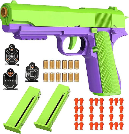 Dreamplay Shell Ejecting Toy Gun, Automatic Pull Back Action Education Model Toy for Kids Gifts