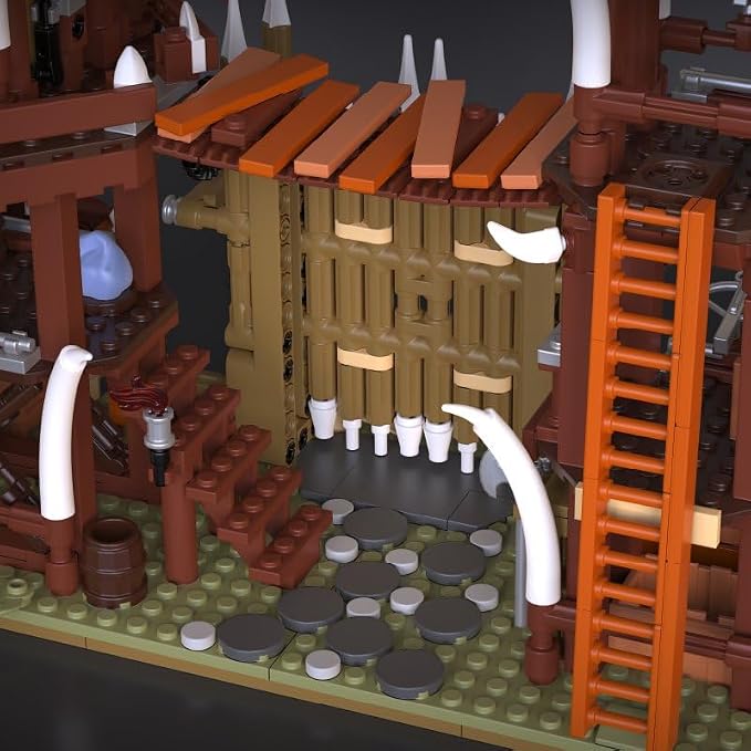Medieval Bonefire Gate Building Bricks Set,Middle Building Set House Building Block Toy, Living Room Decorations,Collectible Display Set for Adults1279pcs