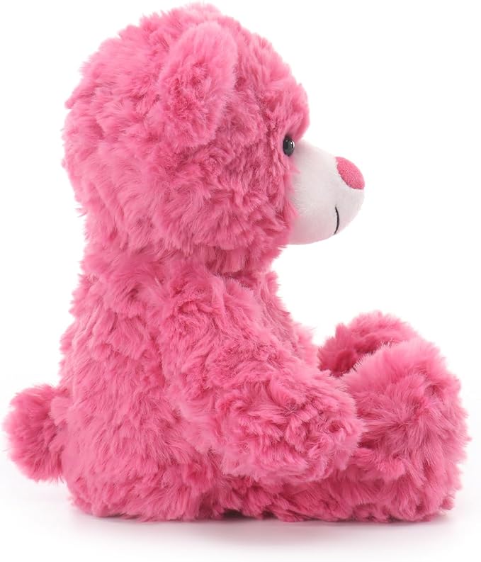 Apricot Lamb Rose Pink Flower Bear Stuffed Animals for Kids, Soft Cute Plush Toys for Baby Girl and Boy, 8 Inches