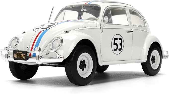Jada Herbie The Love Bug Volkswagen Beetle Hollywood Rides 1:24 Die-Cast Vehicle with Tire Rack Toys
