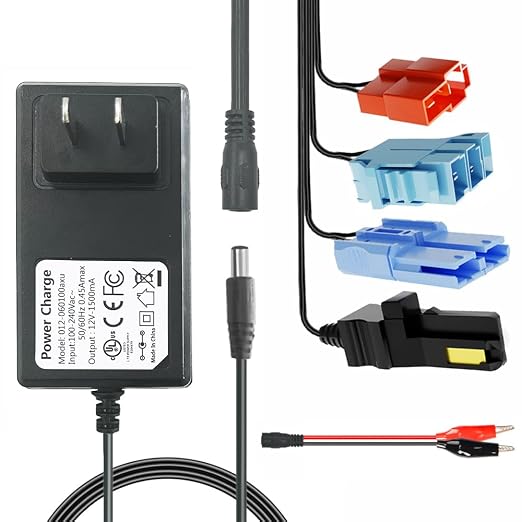 JRRXM 12Volt & 24Volt Universal Charger for Batty Powered Kid's Ride on Toys Car, Best Choice 12V&24V Adapter Charger for Power Wheels Electric Vehicle.LED Lights,Peg-Perego,Fisher-Price (12Volt)