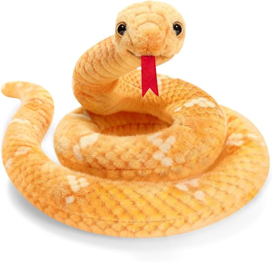 Snake Plush, Stuffed Snake Animal, 27 in Small Toy Snakes for Kids, Giant Stuffed Animals Snake, Lifelike Plush Snake for Birthday Present Party Prank Prop (Yellow)
