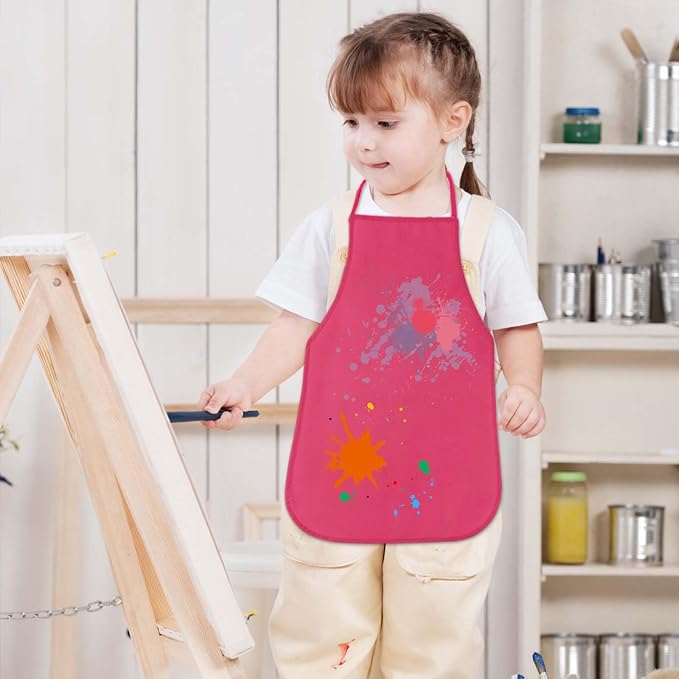 KUUQA 16/24/30/36/40Pcs Kids Apron Painting Aprons for Kids, Kids Paint Apron Art Smock for Classroom Painting Party Supplies