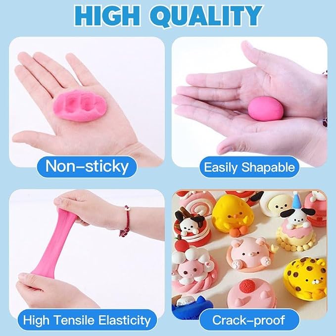 36 Colors Foam Air Dry Clay with Tools, Ultra Light Magic Modeling & Molding Clay Gift Set for Kids Adults, DIY Creative Art Crafts for Home, School