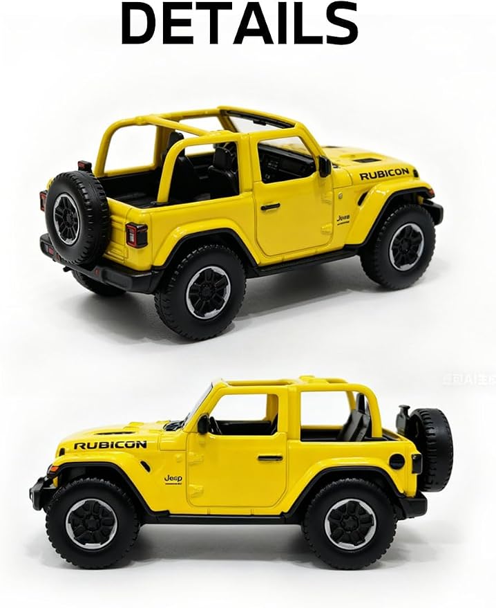 RASTAR 1/43 Diecast Model Car Jeep Wrangler Rubicon, Durable, 59000 | Officially Licensed, Ideal Gift, Zinc Alloy, Smooth Rolling Wheels, Great for Play & Display for Kids & Car Lovers Ages 3+