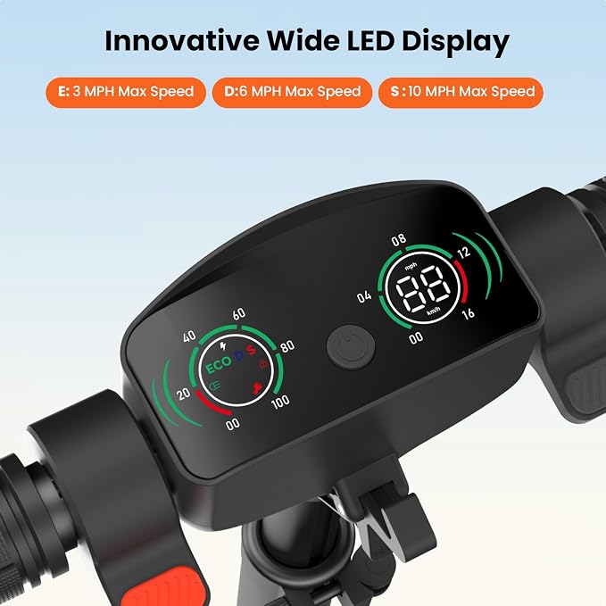 Electric Scooter for Kids Ages 6-12, Shock Absorption, 3/6/10 MPH, 3 Heights, 150W Motor, 6.5" Solid Tire, Foldable Lightweight Kids Electric Scooter with LED Display, Bluetooth & RGB Lights