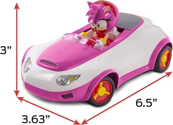 Sonic The Hedgehog Sonic Team Sonic Racing RC: Amy Rose - NKOK (683), 1:28 Scale 2.4GHz Remote Controlled Car, 6.5' Compact Design, Officially Licensed Sega, Battery Powered, Ages 6+