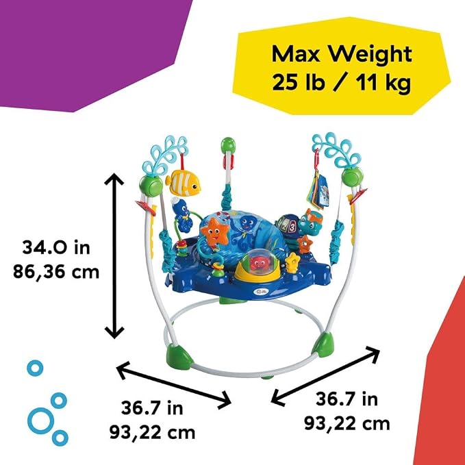 Baby Einstein Neptune's Ocean Discovery Activity Baby Jumper Activity Center, Ages 6 Months +, Max Weight 25 lbs., Unisex