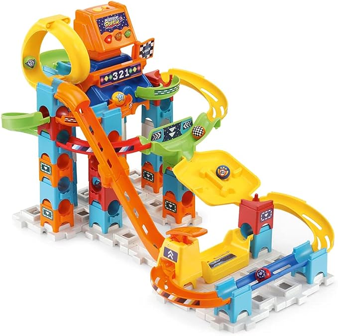 VTech - Marble Rush, Electronic Ball Circuit Racing Set M200E, Building Set, 73 Pieces, 5 Balls, Gift for Children from 4 Years