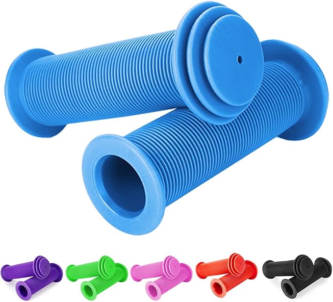 Kids Bike Grips - 105mm Bicycle Handlebar Grips With Mushroom Pattern for Bikes, Balance Bikes, and Kick Scooters