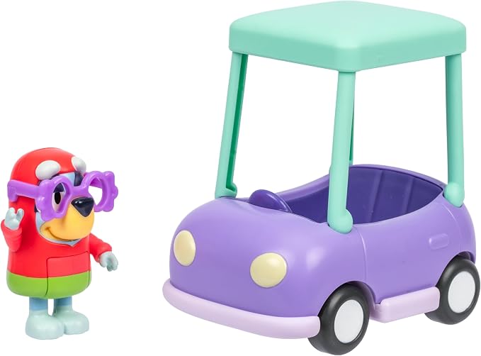 Bluey Basic Granny Toddler Toy Car, 3” Articulated Janet Kids Toy, Immersive Car Toys for Toddlers of Ages 3+