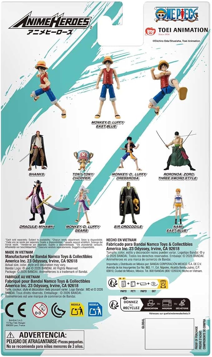 ANIME HEROES - One Piece - Monkey D. Luffy (East Blue) 6.5" Action Figure