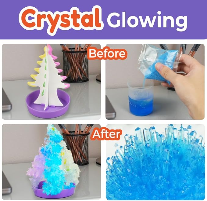 BenBen Science Kit for Kids Ages 6-10, 80 Magical Science Experiments with Crystal Growing, Volcano & Dinosaur Egg, STEM Gift for Boys Girls