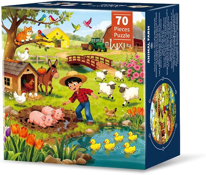 70PCS Jumbo Floor Puzzle for Kids Construction Site (Animal Farm Pig)