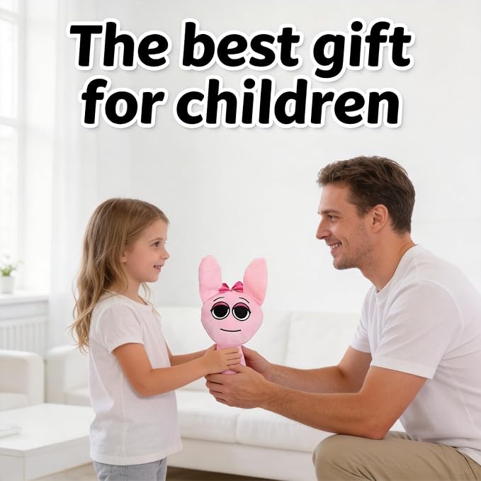 Plush Toys Song Game Plushies Stuffed Plushes Soft and Funs Stuffed Toys Dolls for Fans and Friends Christmas Birthday for Girls Boy (Grey+Pink)