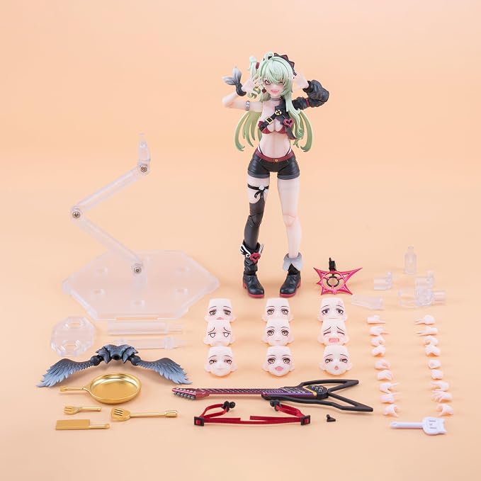 Pipigirl 1/12 Scale Anime Style Action Figures Kits, Magical Angel Hoshikawa Neko, 6.5 in Collectible Action Figures, No Assembly Required
