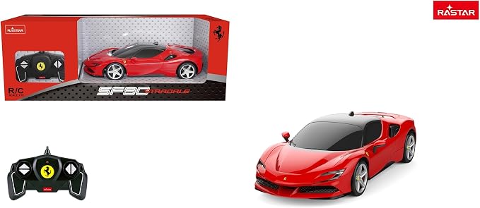 RASTAR Ferrari SF90 Stradale Remote Control Car, 1:18 Scale, Red