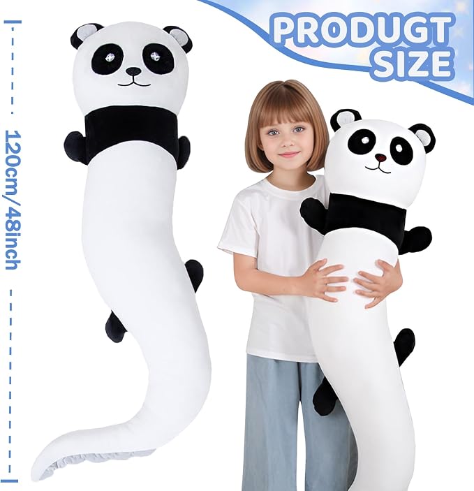 Tianmihou 48 inch Giant Panda Plush Stuffed Animal, Big Bear Glow in The Dark Fluorescent Plushies Pillow Toy, Jumbo Cute Panda Body Pillow Gifts for Kids Adults, Birthday