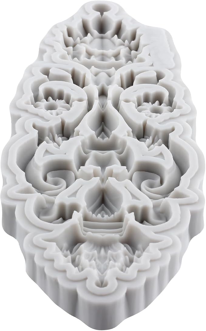 Baroque Scroll Relief Silicone Mold 3D Embossed Lace Polymer Clay Molds for DIY Crafts Epoxy Resin Casting Air Dry Polymer Clay Plaster Jewelry Making