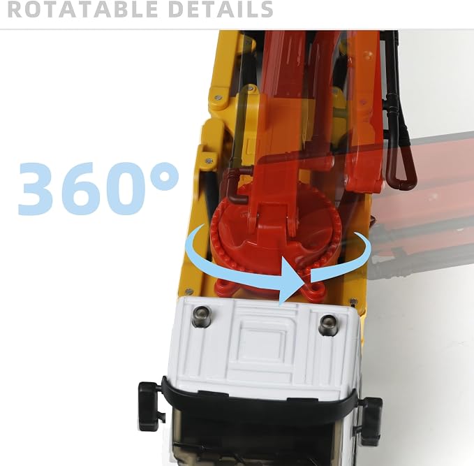 Concrete Pump Truck Toy, Cement Toy Truck Model with Extendable Working Cement Pump Arm, Bucket Construction Trucks Vehicle Toy Gifts for Boys Adult