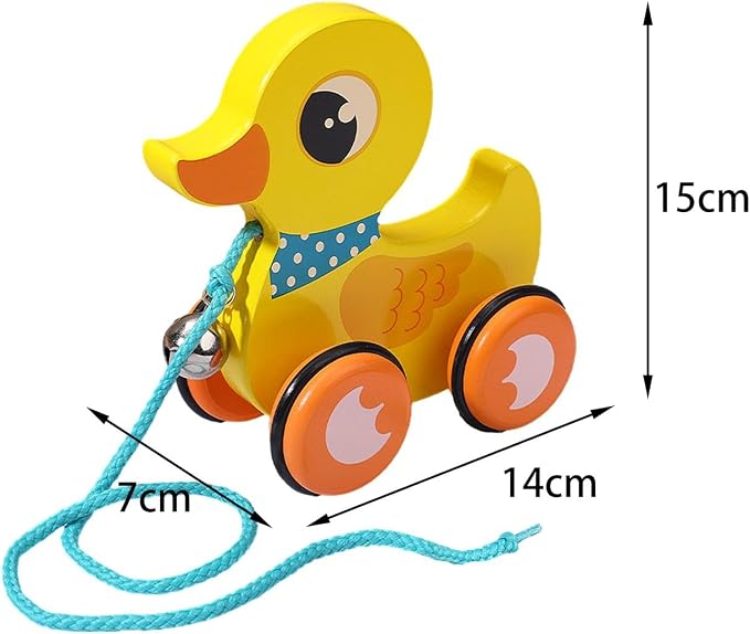 Pull Along Toy with String, Animal Push and Pull Along Toys, Duck