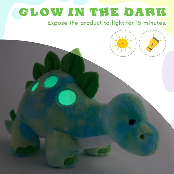 Giant Dinosaur Stuffed Animal for Girls,Large Dinosaur Plush Toys,31.5Inch Big Dino Plushies,Green Cute Stegosaurus Stuffy,Dino Pillow Christmas,Valentine's,Thanksgiving,Easter,Birthday Gifts