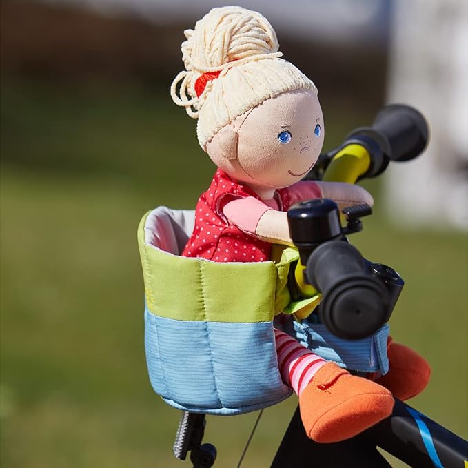HABA Soft Doll Bike Seat – Babydoll Accessories for Toddler and Seat Attachment for Scooters, Trikes & Bikes for Toddlers 18+ Months, Fits Most Plush Toys & Baby Dolls Up to 15”