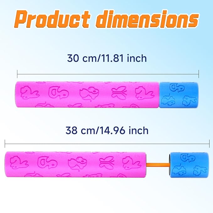 Water Guns for Kids Adults Toddler, High-Capacity Foam Squirt Gun Toy, Summer Fun Water Toys for Pool Outdoor Beach Games, Water Blaster for Ages 4-8 8-12 Boys Backyard Party Play(11.8" 12PCS)