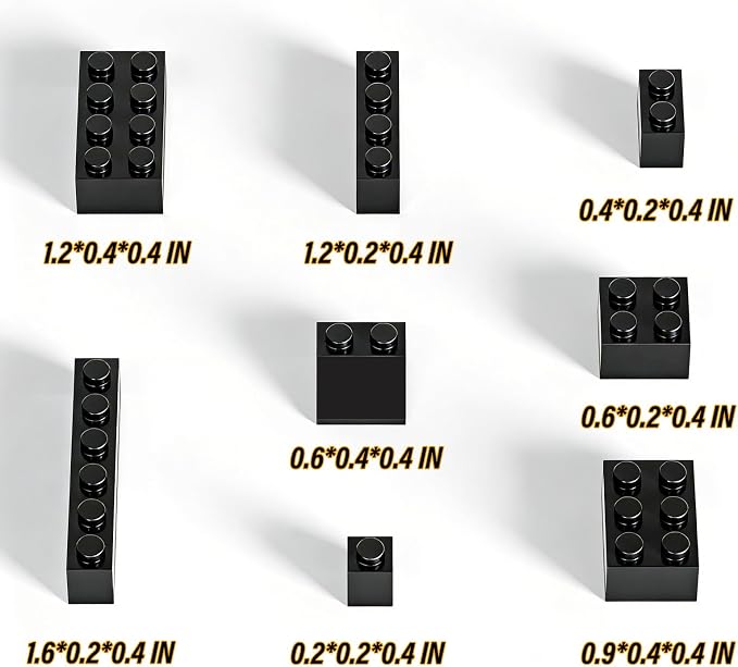 Bulk Building Bricks, Compatible with Lego and All Brands, 8 Sizes and A Variety of Colors to Mix and Match，Random Color (240, Black)