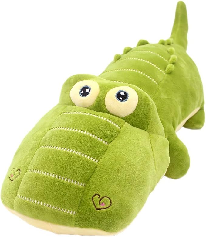 Crocodile Plush Toy Stuffed Animal 26 Inch Green Large Giant Alligator Animal Stuffed Plushies Super Soft Cute Cuddly Pillow Cushion Stuff Dolls Xmas Gift for Children Kid Boys Girls, 26Inches