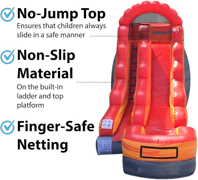 TentandTable Inflatable Water Slide for Kids and Adults, Commercial Grade Giant Blow Up Backyard Water Fun, Includes Electric Air Blower, 27' L x 9' W x 15' H, Fire Marble