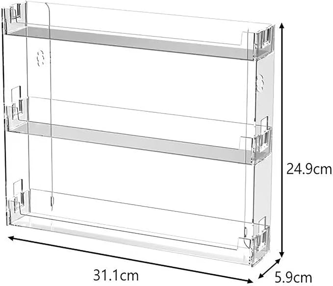 3 Layer Acrylic Wall Mount Display Case for Hot Wheels, 3-Tier Organizer Shelf Holds 27 Toy Cars, 1:64 Diecast Car Storage Organizer