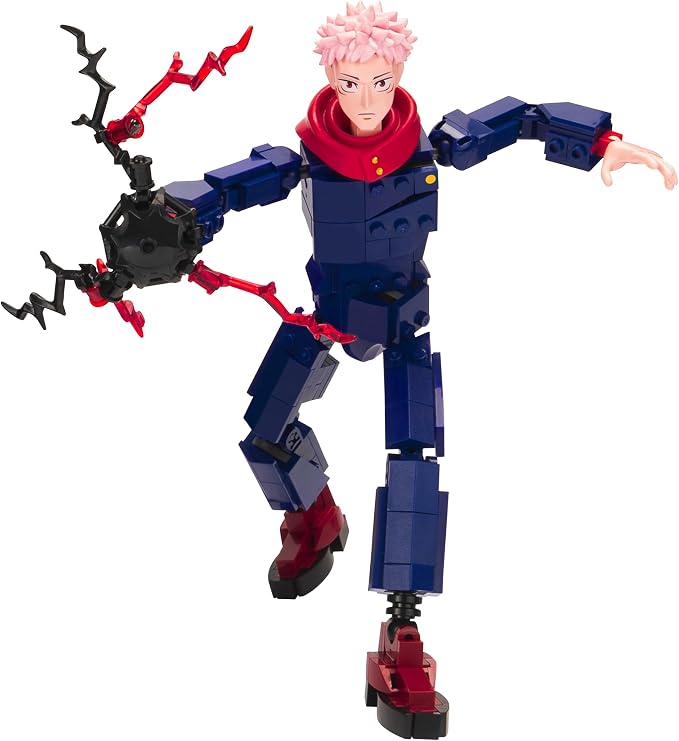 BLDR Jujutsu Kaisen Yuji Itadori Building Set - 9.5-Inch Buildable Articulated Action Figure, 0039