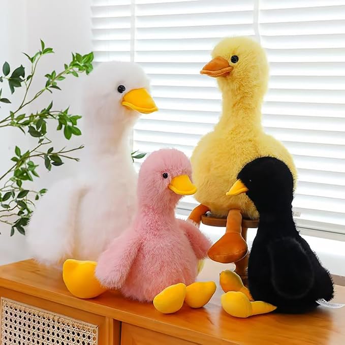 Duck Stuffed Animal, Stuffed Duck Plush Toys, Birthday for Kid Boys Girls (10inch-Black)