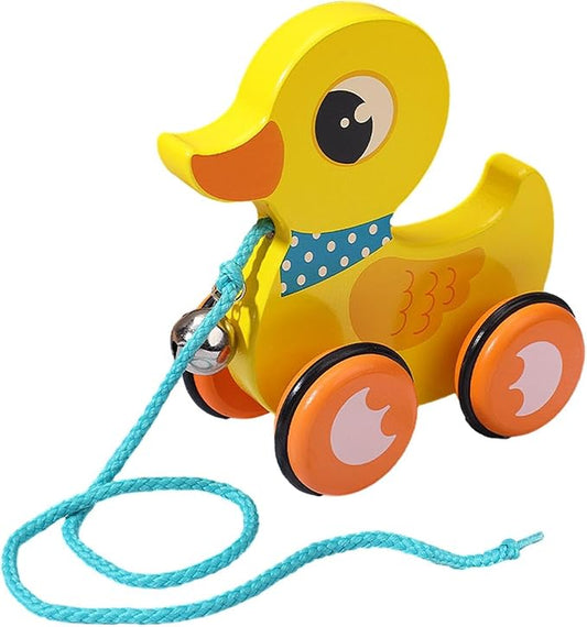 Pull Along Toy with String, Animal Push and Pull Along Toys, Duck