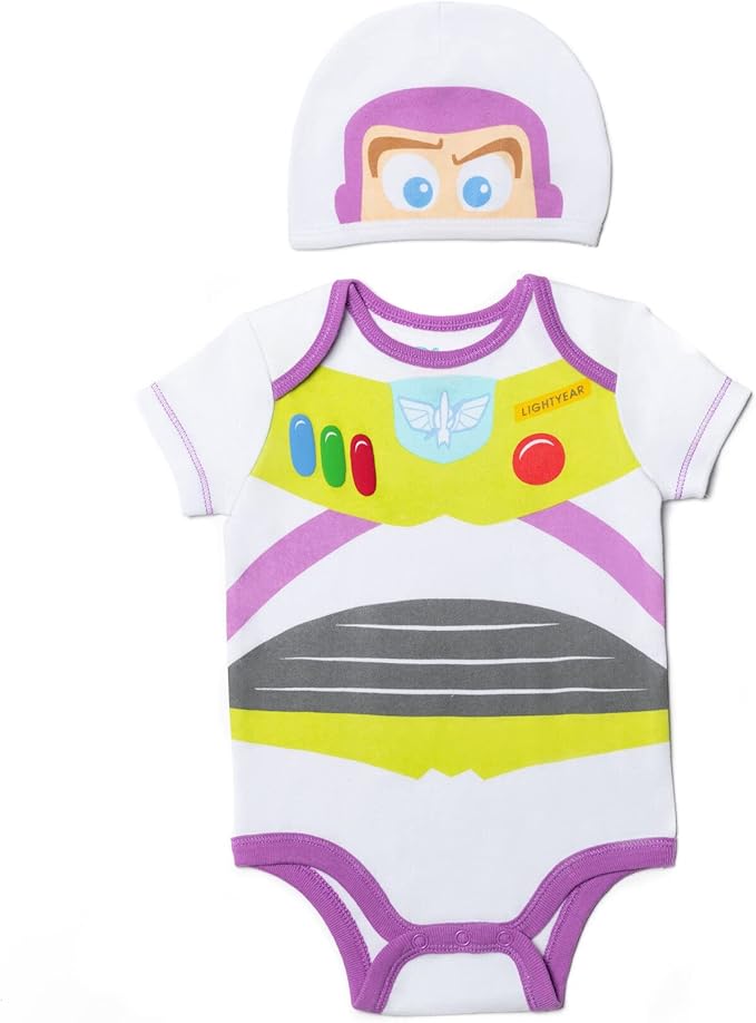 Disney Cosplay Baby Bodysuit and Hat Set Newborn to Infant Sizes (Newborn - 24 Months)