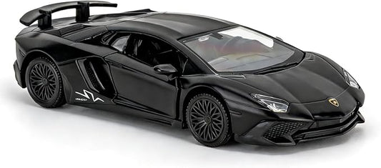 TGRCM-CZ 1/36 Scale Lamborghini Aventador LP770-4 Casting Car Model, Zinc Alloy Toy Car for Kids, Pull Back Vehicles Toy Car for Toddlers Kids Boys Girls Gift (Black)