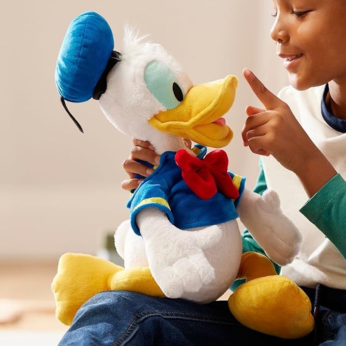 Disney Store Official Donald Duck Medium Soft Toy for Kids, Cuddly Character with Fuzzy Texture and Embroidered Details, Disney Plushy Suitable for All Ages