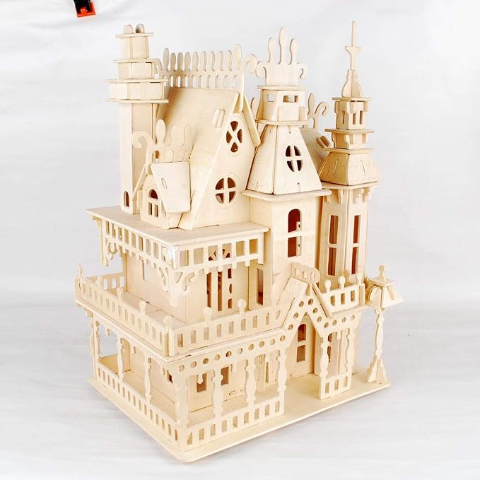 NWFashion Wooden Dream Dollhouse DIY Kits 3D Puzzle for Christmas Party Halloween House (Dream House)