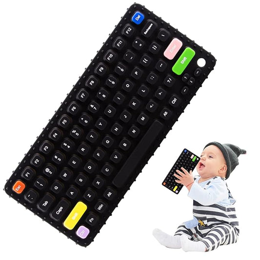 Baby Keyboard Teething Toys for Babies 0-3, 0-6, 6-12 Months | Soft Silicone Keyboard Teethers Toys | Baby Fidget Toys 0-6 Months | Infant Teether Pacifier for Breastfeeding Baby Boy Girl