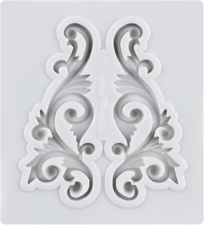 Baroque Scroll Relief Lace Polymer Clay Mold Baroque Silicone Molds for DIY Crafts Epoxy Resin Casting Air Dry Polymer Clay Plaster Jewelry Making